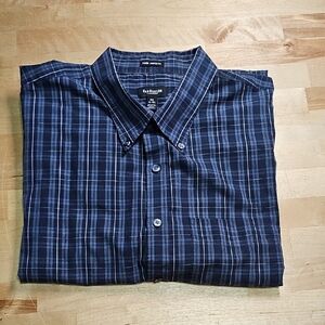 Van Heusen Blue and Brown Casual Button Down Shirt